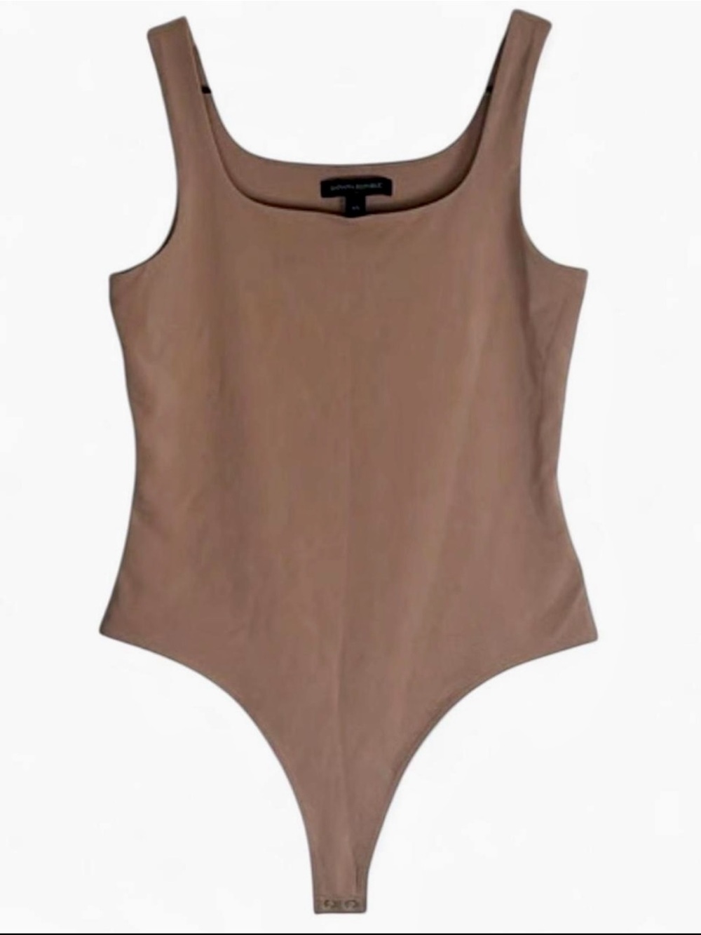 Banana Republic Taupe Bodysuit | Square Neck Snap Crotch | SZ XS Like New - Picture 2 of 6